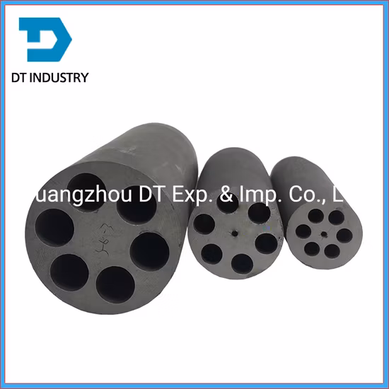 Form aus hochdichtem Graphit mit sechs Löchern für Sechskant-Messingstangen